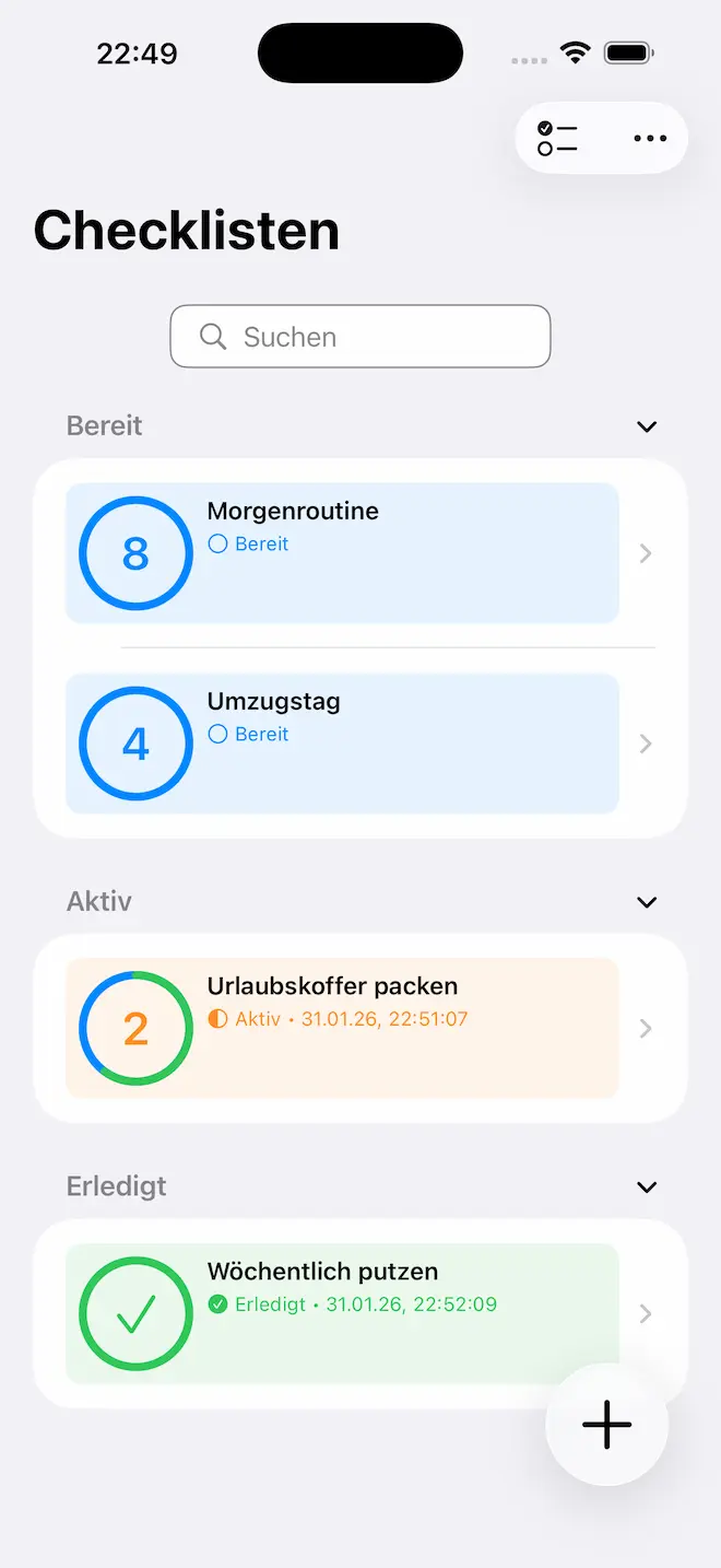 Checkomat Checklisten