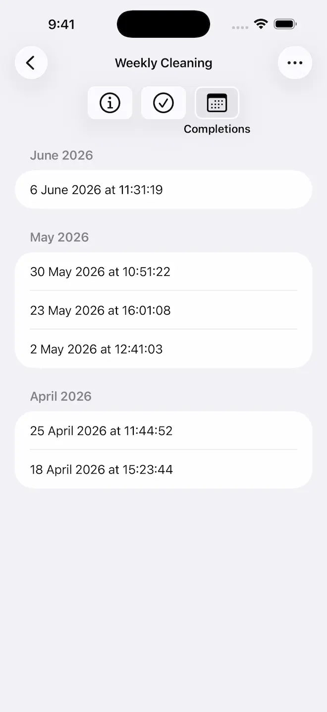 Checkomat Checklist Completions with Timestamps