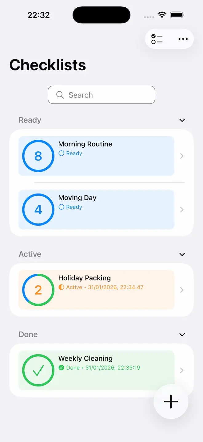 Checkomat Checklists