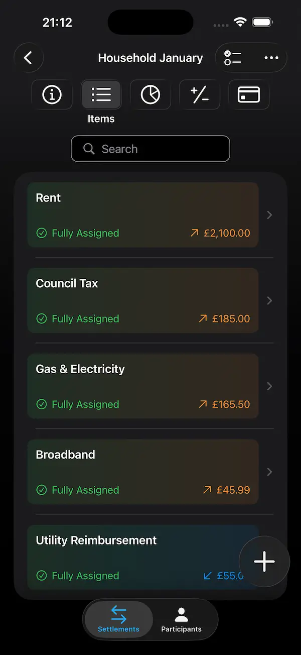 Settleasy Settlement Items