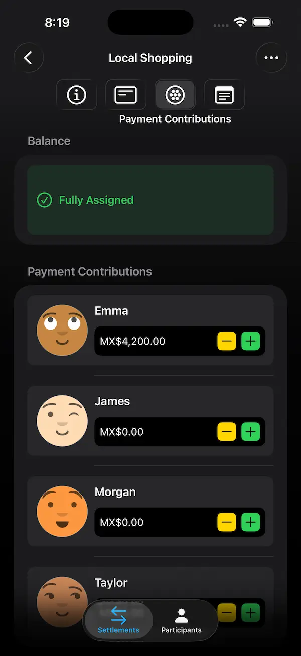 Settleasy PaymentContributions