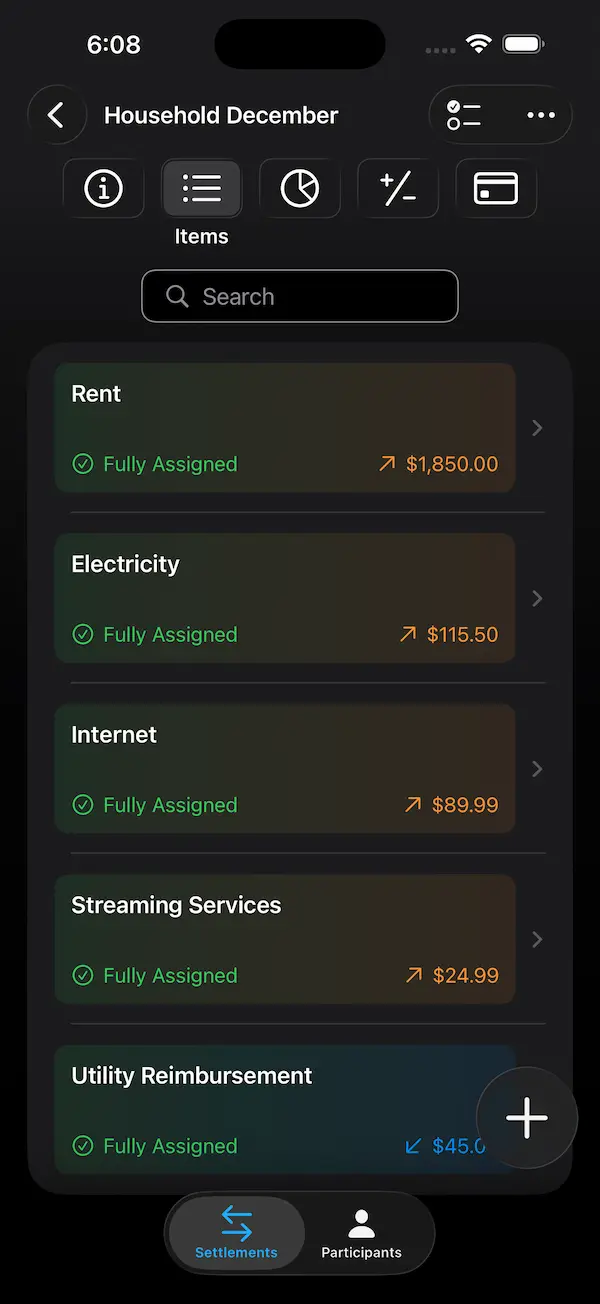 Settleasy Settlement Items
